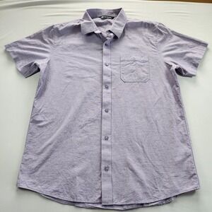 Travis Mathew Studebaker Shirt Men Large Purple Short Sleeve Golf Casual